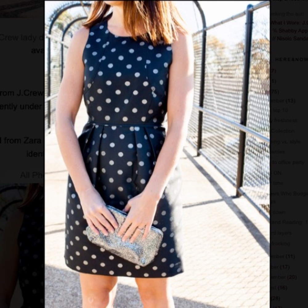 J.Crew Metallic Dot Jacquard Dress Size 00