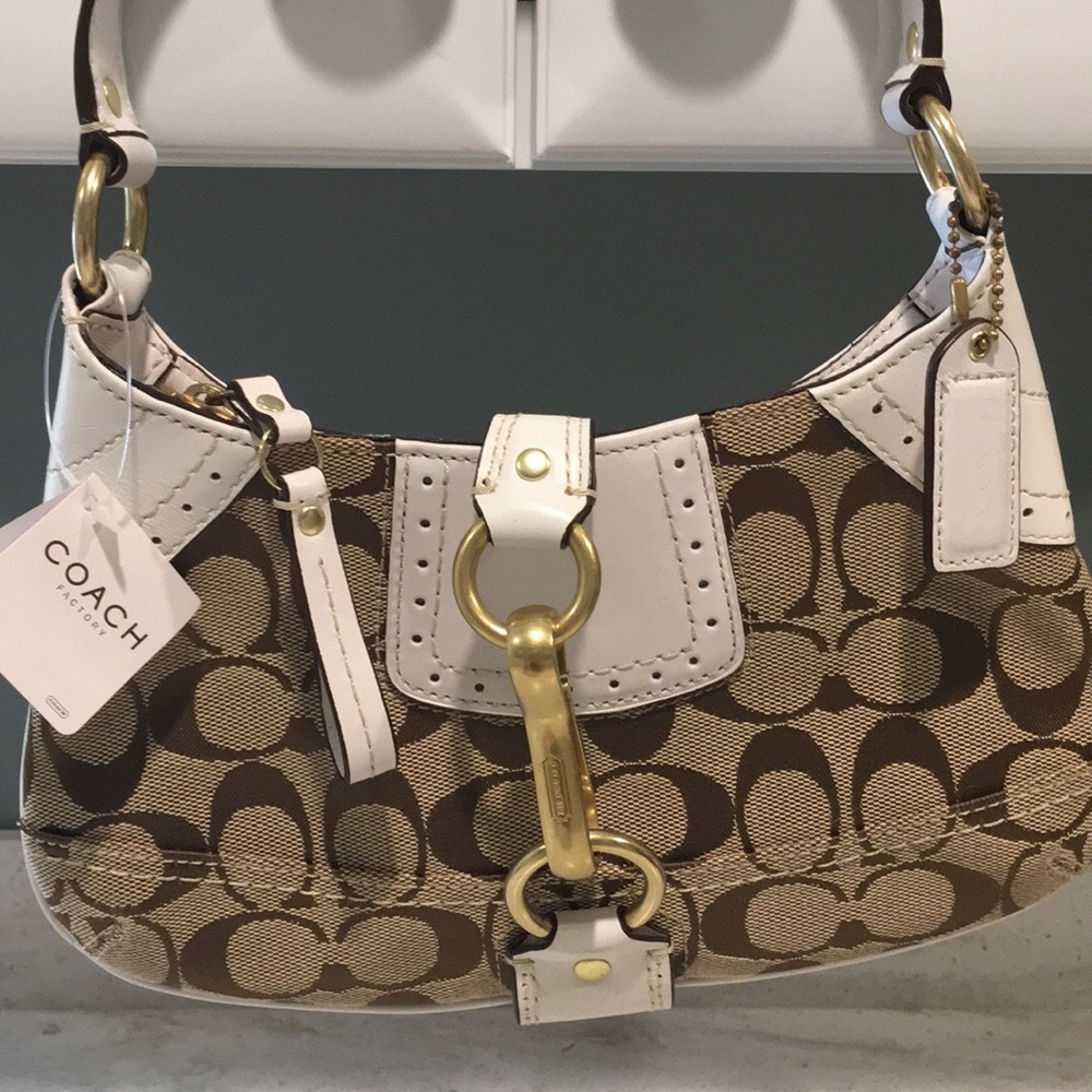 COACH SIGNATURE PERFORATED LEATHER HANDBAG