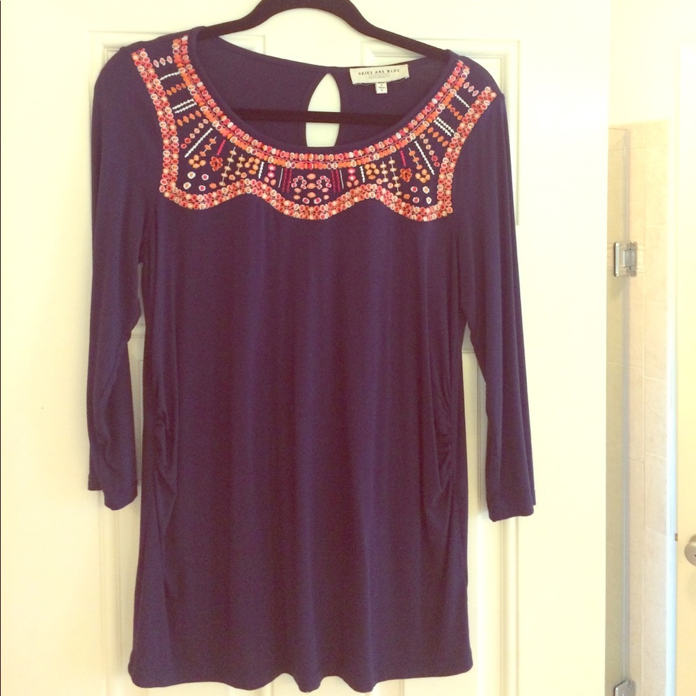 Skies are blue Maternity 3/4 Sleeve shirt small