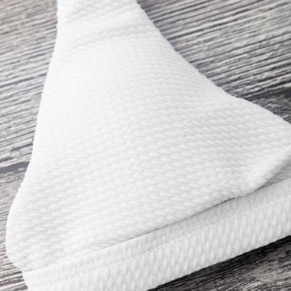 ‘Eliana’ Textured plunge white bandage bikini set - Picture 3 of 6