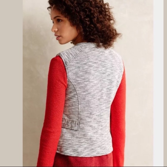 Anthropologie Cartonnier Women's Moto Vest Gray - Picture 3 of 8