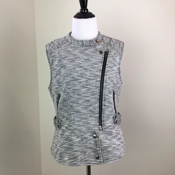 Anthropologie Cartonnier Women's Moto Vest Gray - Picture 4 of 8