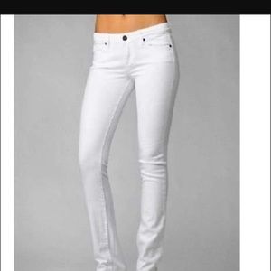 Paige Peg Straight White Jeans