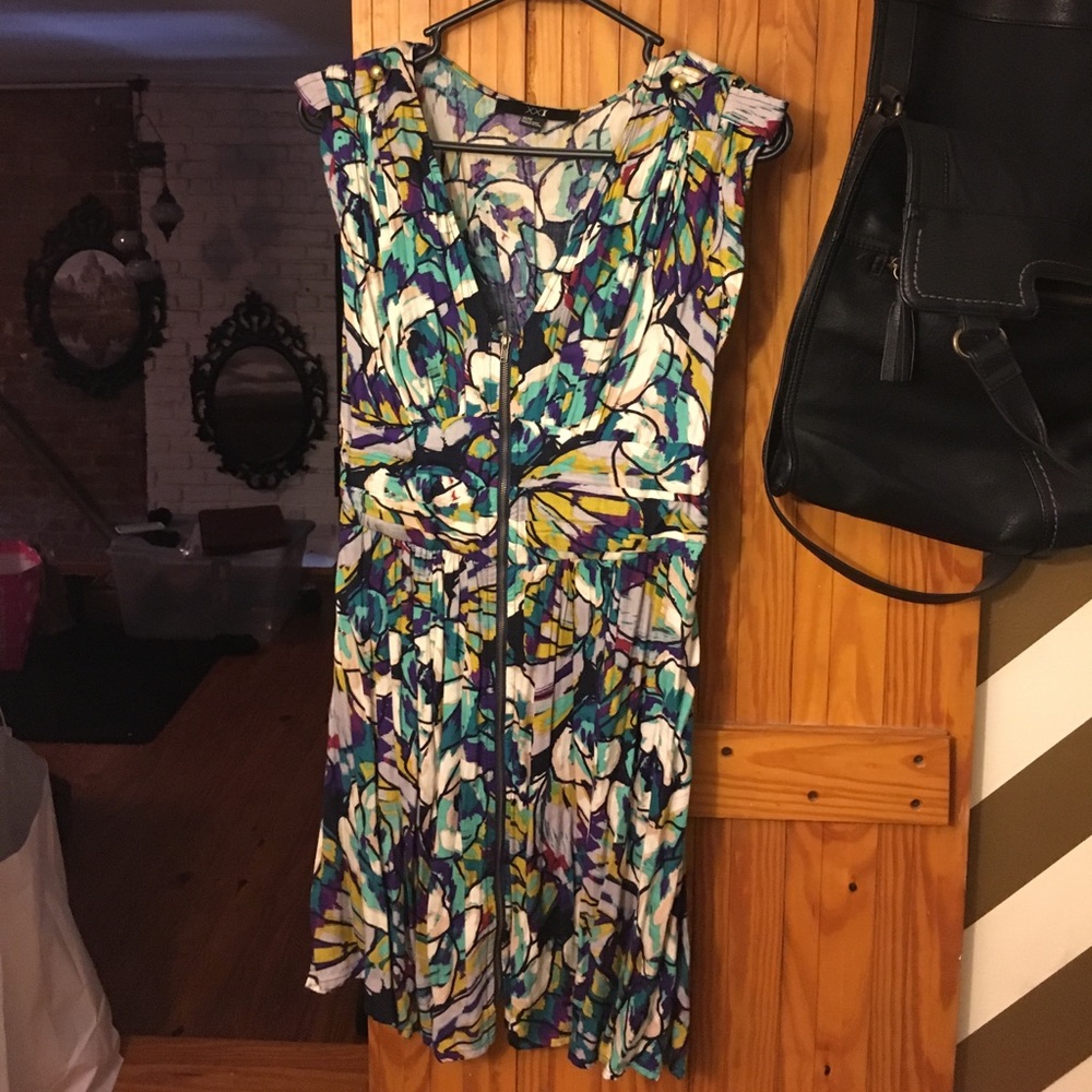 Patterned zip front dress