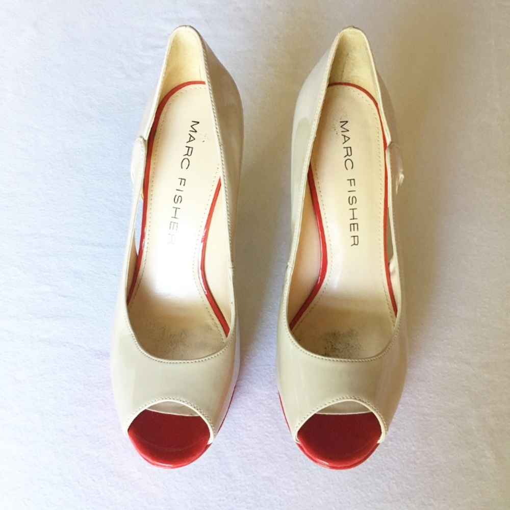 Marc Fisher Nude Patent Heel