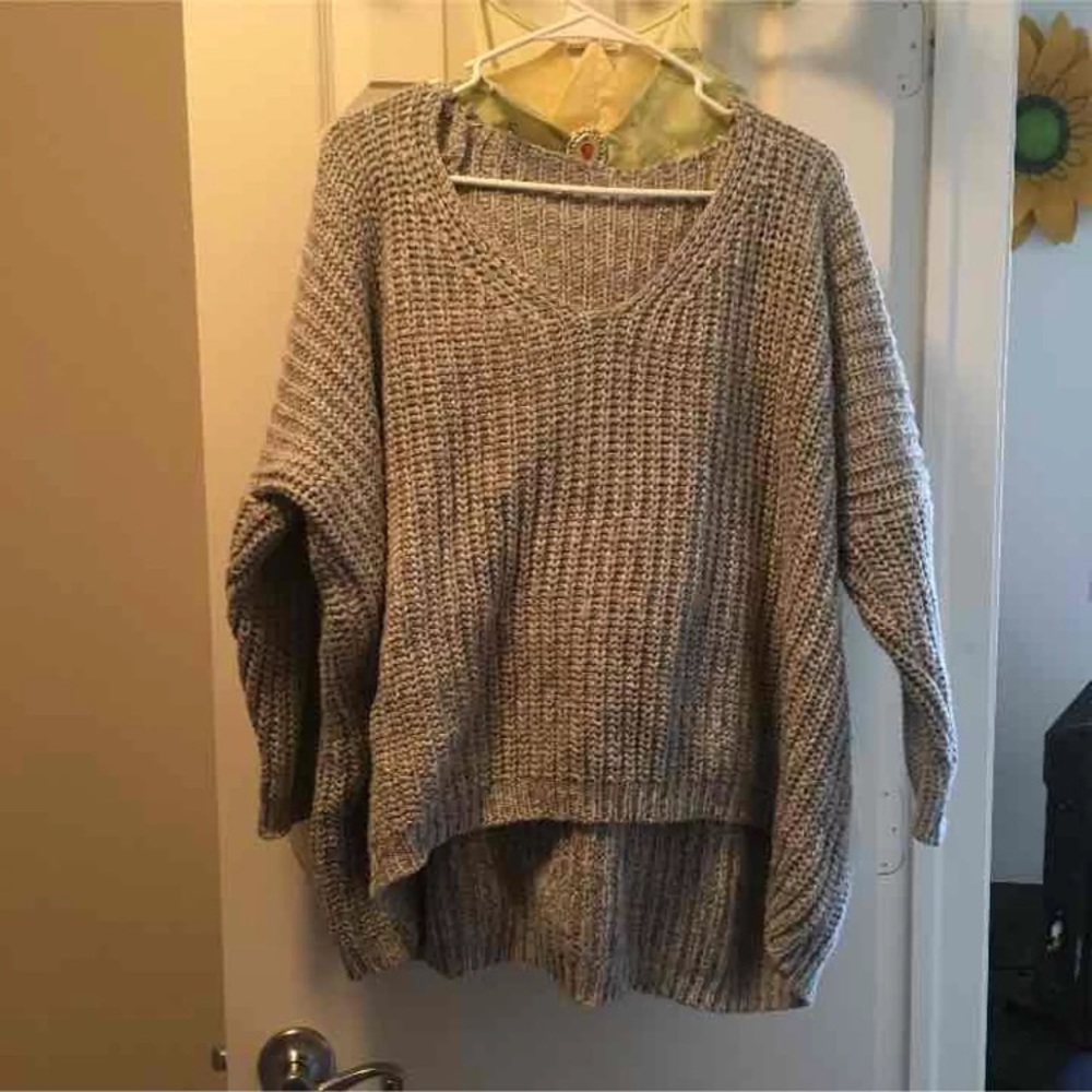 Gray oversized sweater
