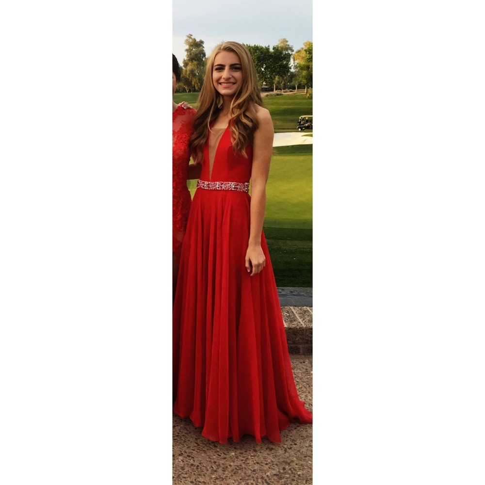 GEORGEOUS Red Sherri Hill Prom Dress