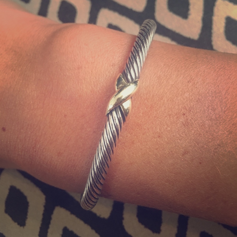 David Yurman X bracelet (sterling silver/18k gold)