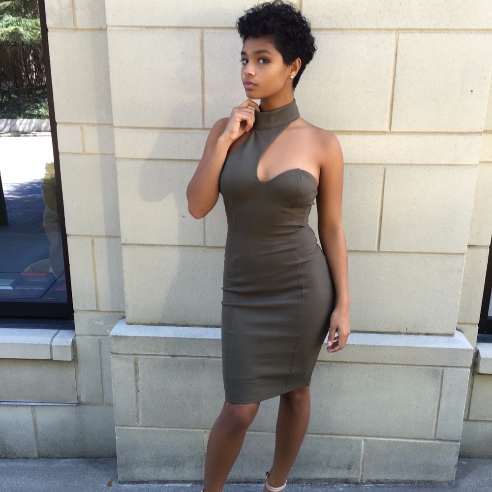 Sexy army-green dress