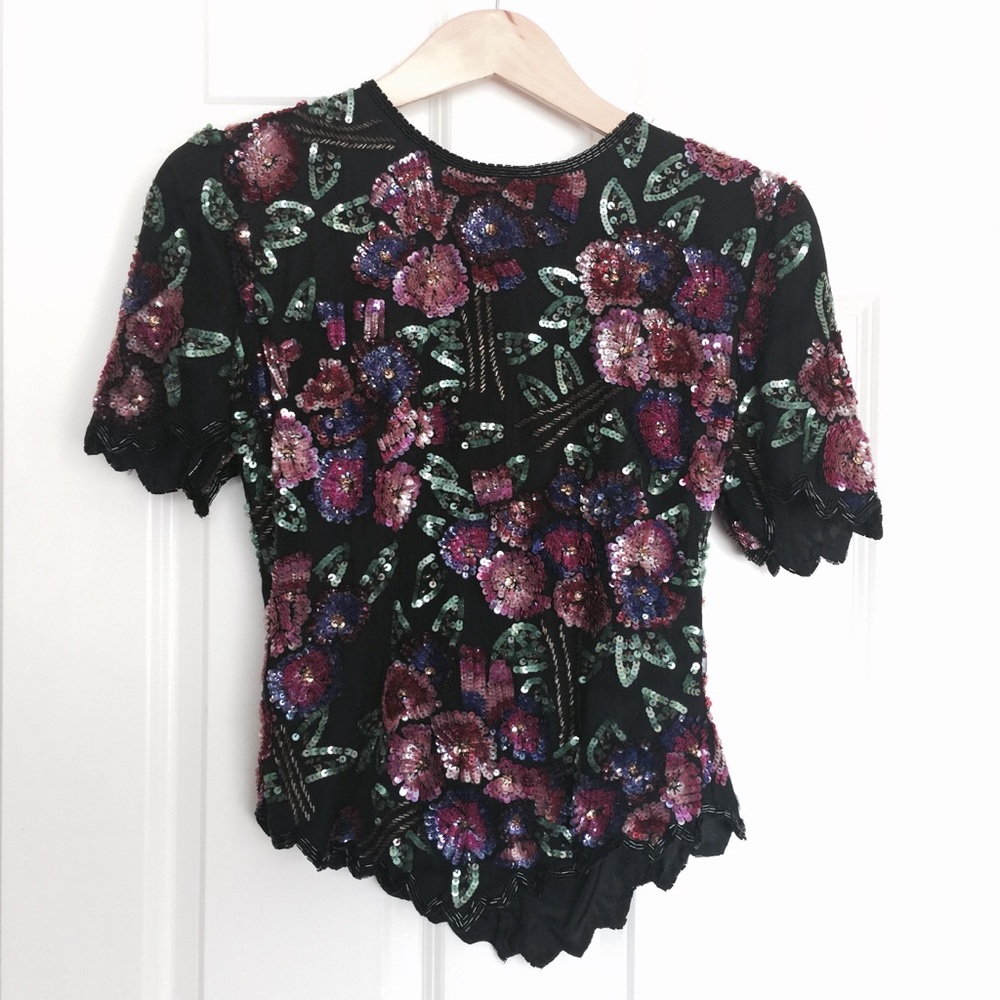 LAURENCE KAZAR Vintage Silk+Sequin