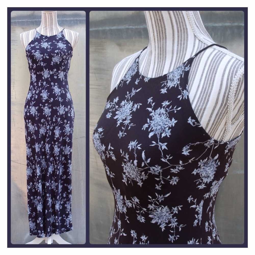 Vintage 90s Floral Maxi Dress