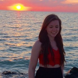 Coral open back crop top!