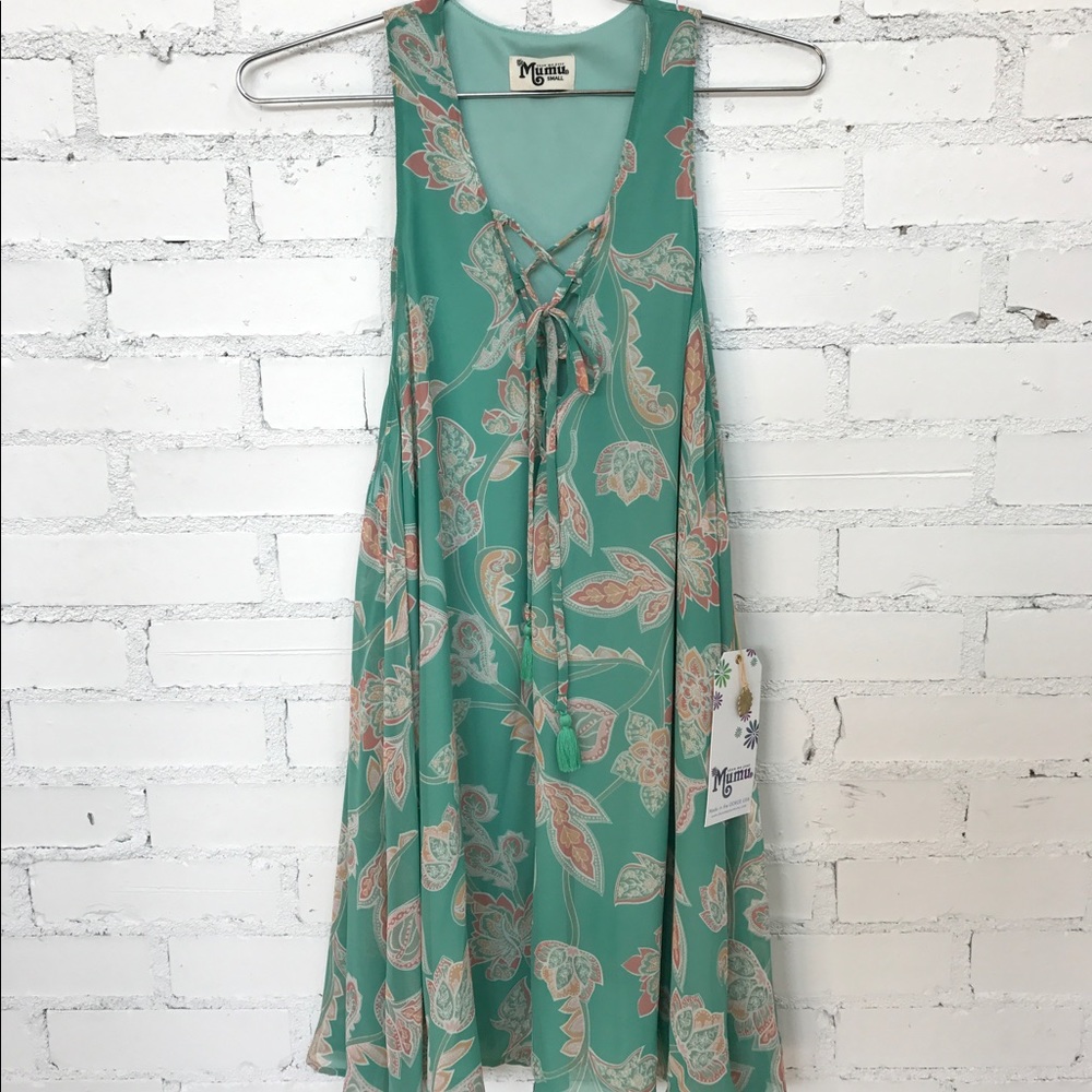 Mumu "Jadely Paisley" Rancho Mirage Lace Up Dress