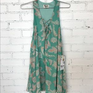 Mumu "Jadely Paisley" Rancho Mirage Lace Up Dress