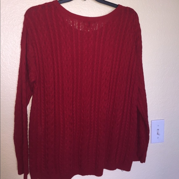 AEO Red Cable Knit Sweater NWOT - Picture 8 of 8