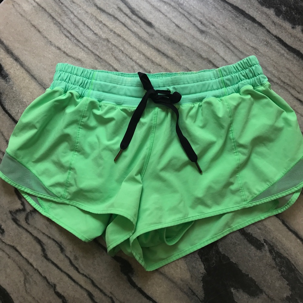 Lime green lululemon hotty hot short size 10