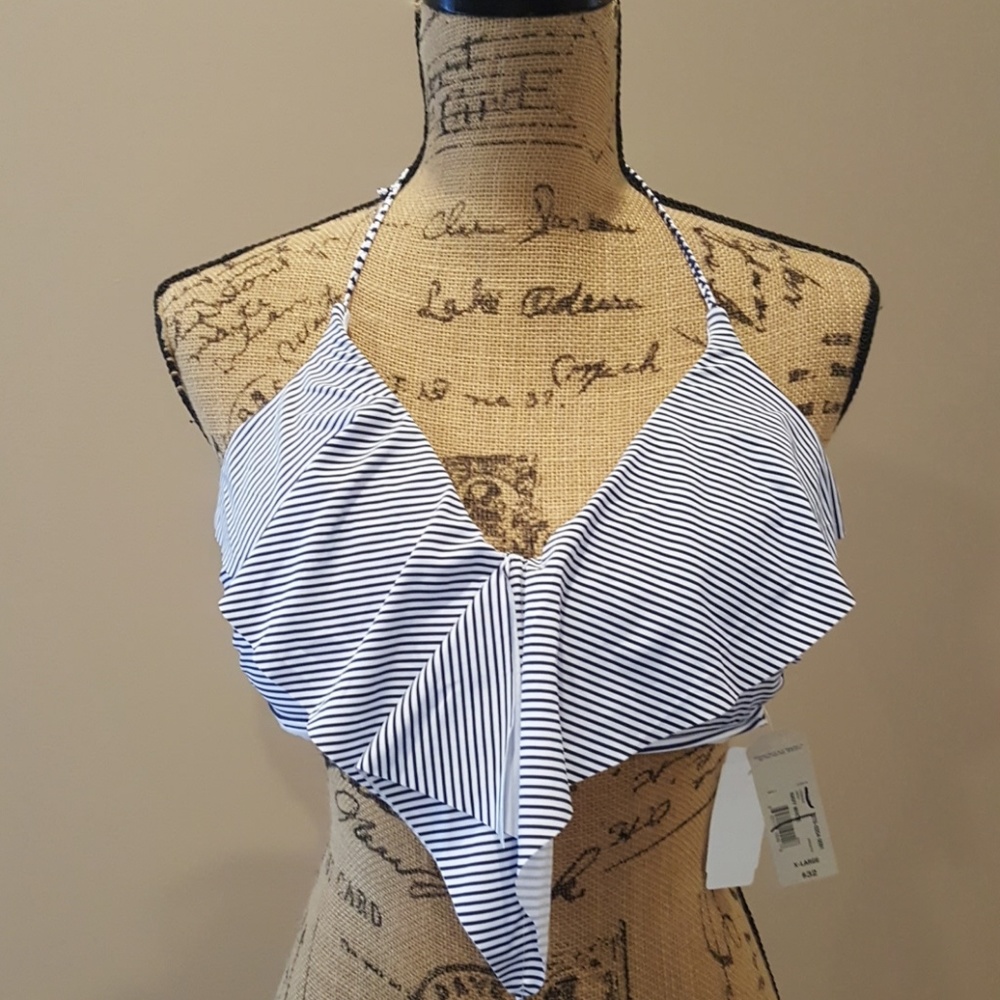 Arizona Jean Co padded striped bikini top XL h111