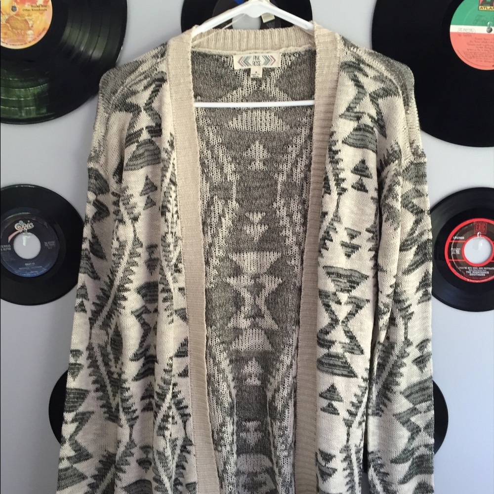 Tribal Knit Long Cardigan