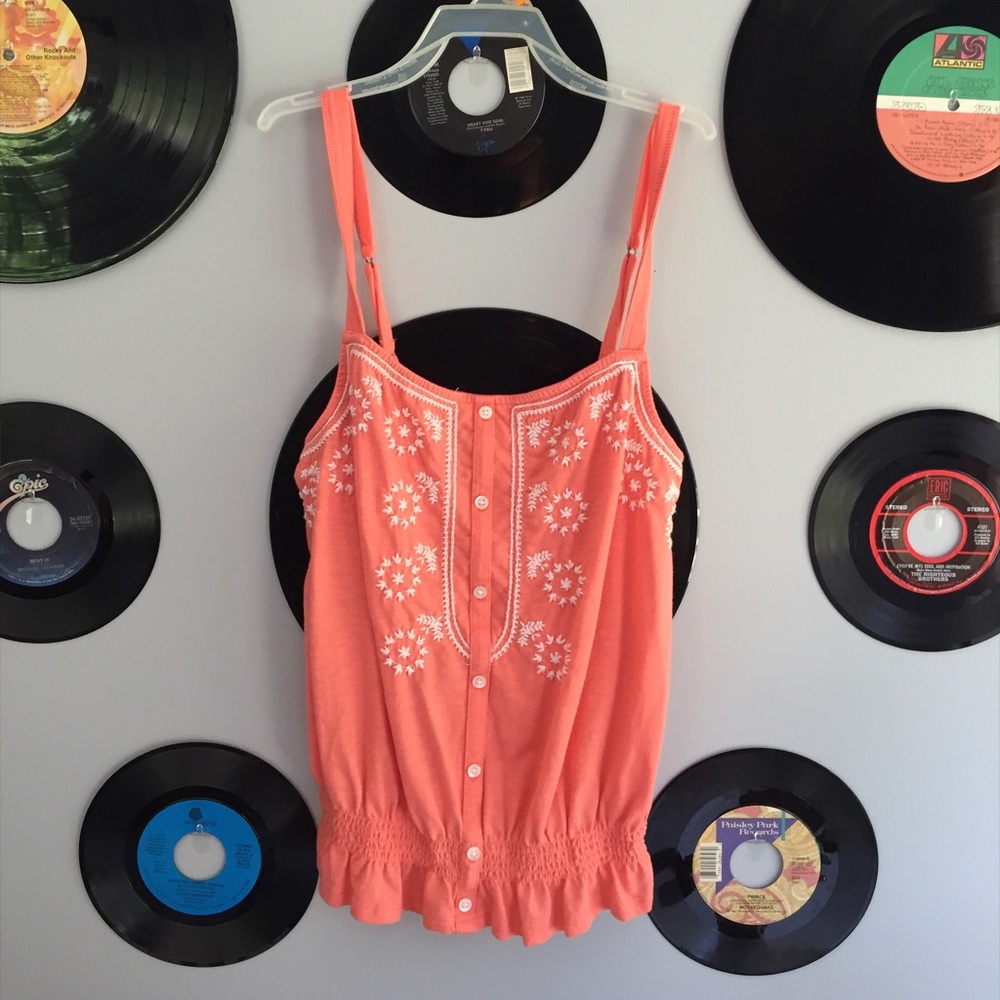 Orange Floral Tank Top