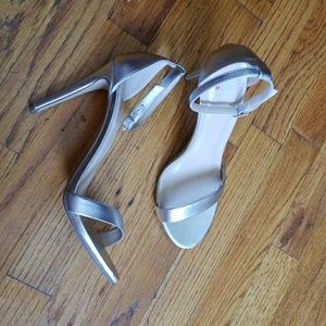 Silver sandal high heels