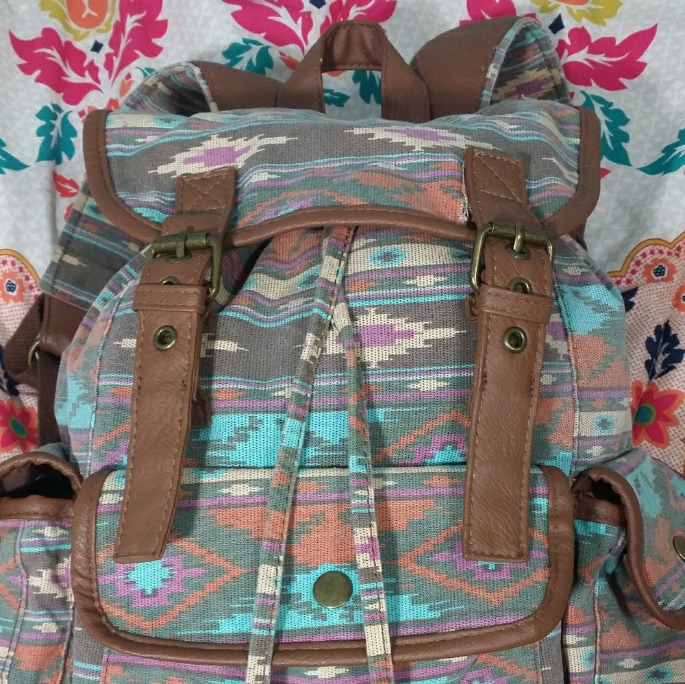 Native Print Backpack - Picture 2 of 5