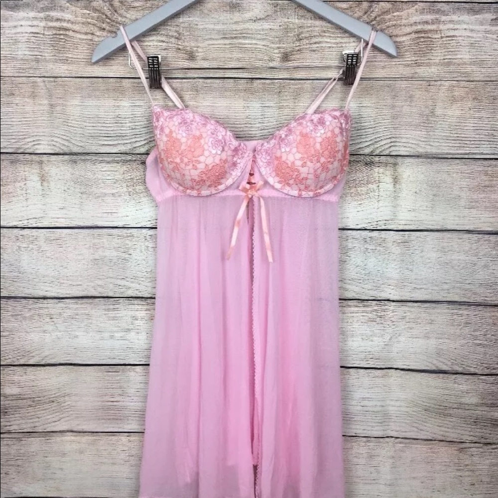 WOMENS BABY DOLLS SHEER CAMISOLE LACE Sz M