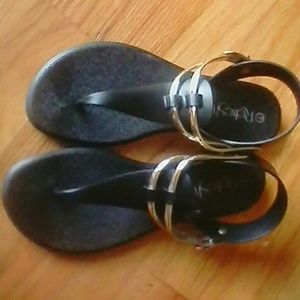Black Jelly Sling Back Sandals size 6.5
