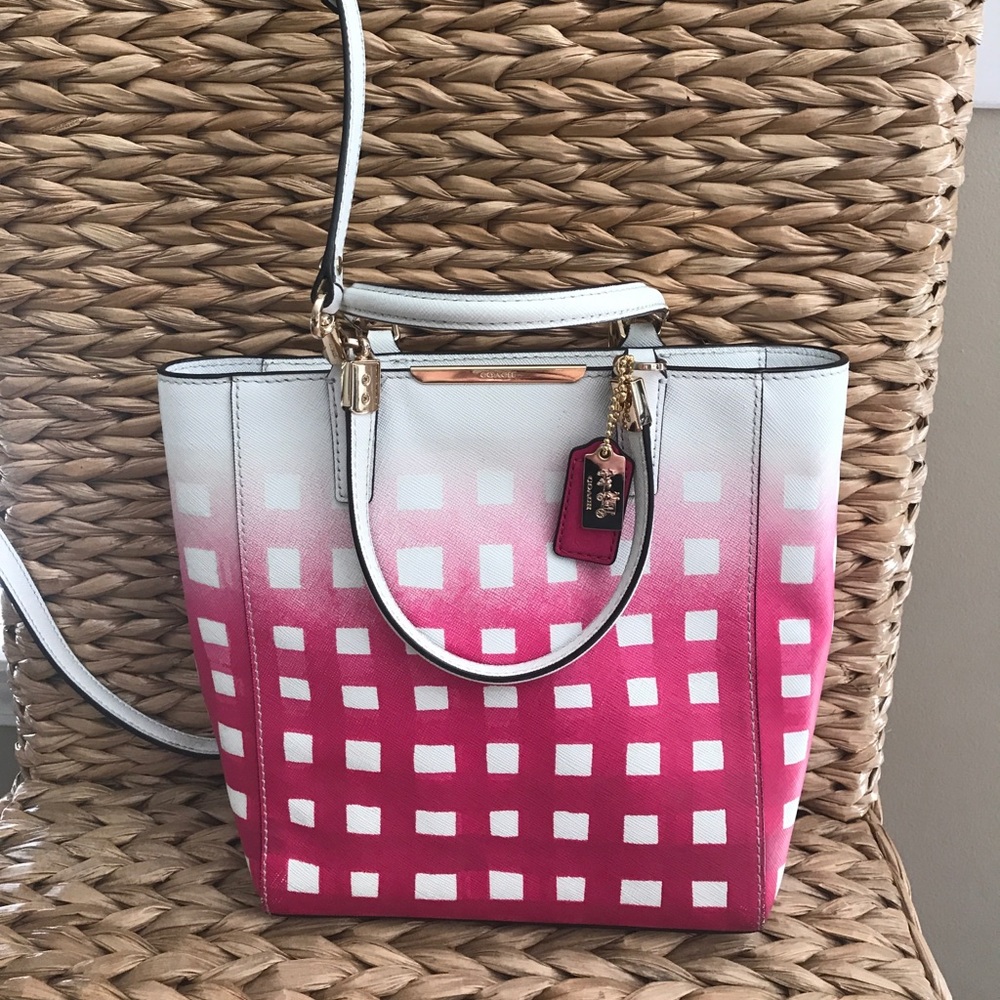 Pink gingham Coach purse. Shoulder bag/handbag