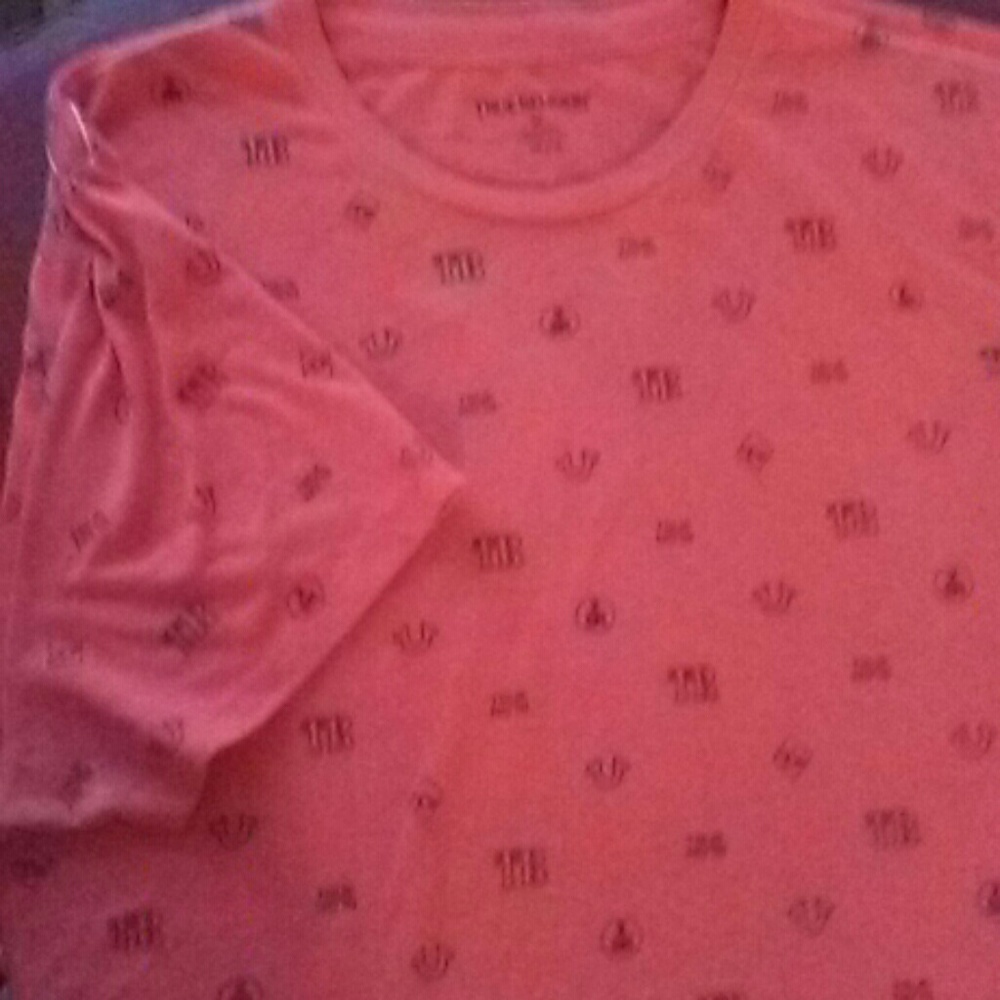 True Religion horse shoe logo orange tshirt