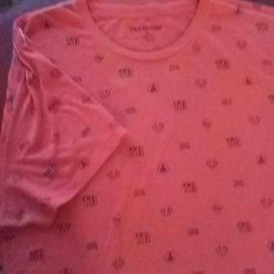 True Religion horse shoe logo orange tshirt