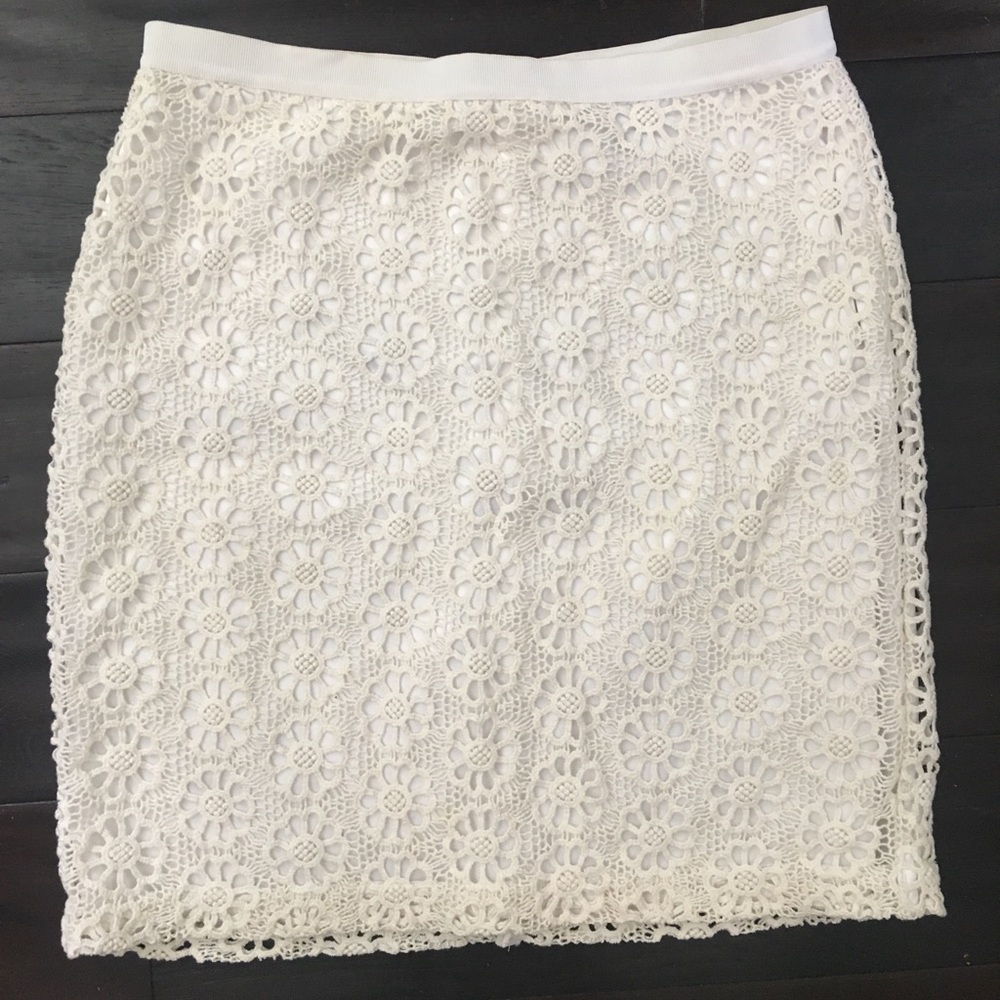 Floral crotchet cream midi skirt from Ann Taylor