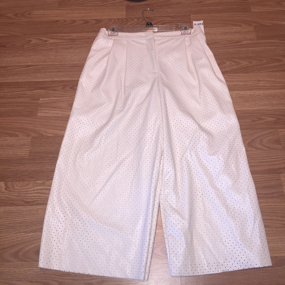 Bar lll DUBAI CREAM FAUX LEATHER GAUCHOS