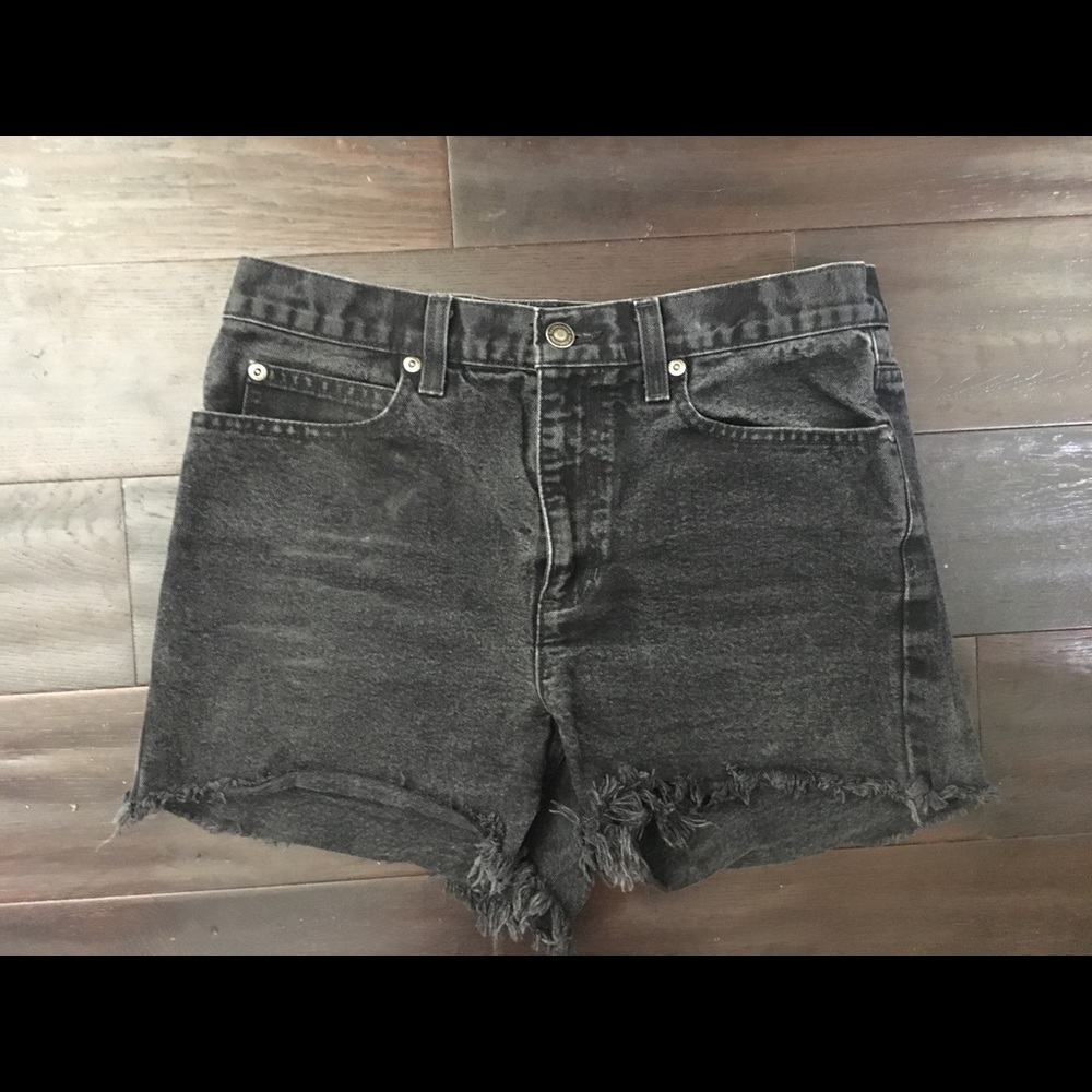 Liz Claiborne faded black high waisted shorts