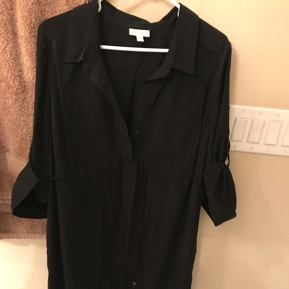 A pea in the pod 3/4 sleeve black dress