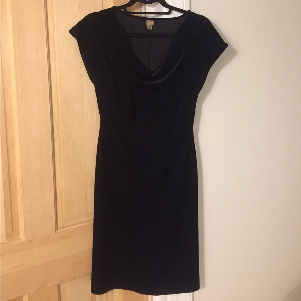 Black velvet cocktail dress