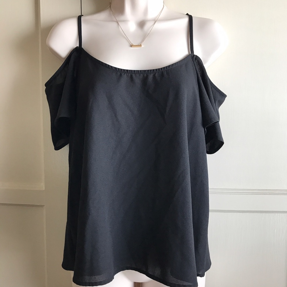 Black off the shoulder/cold shoulder black top