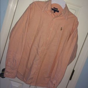Women's light orange POLO button up!