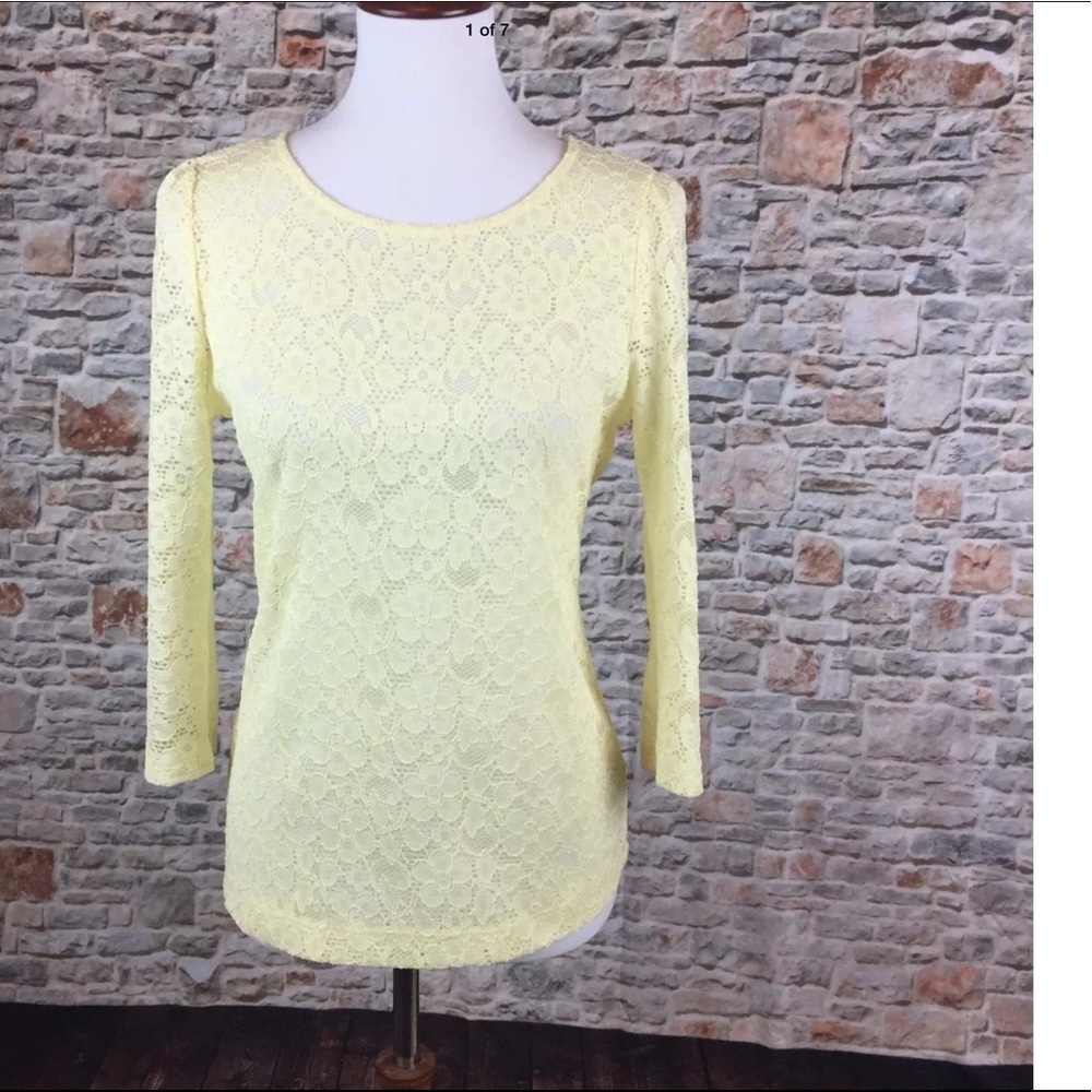 Forever 21 Women's Ivory Lace Lng Slv Blouse Sz L