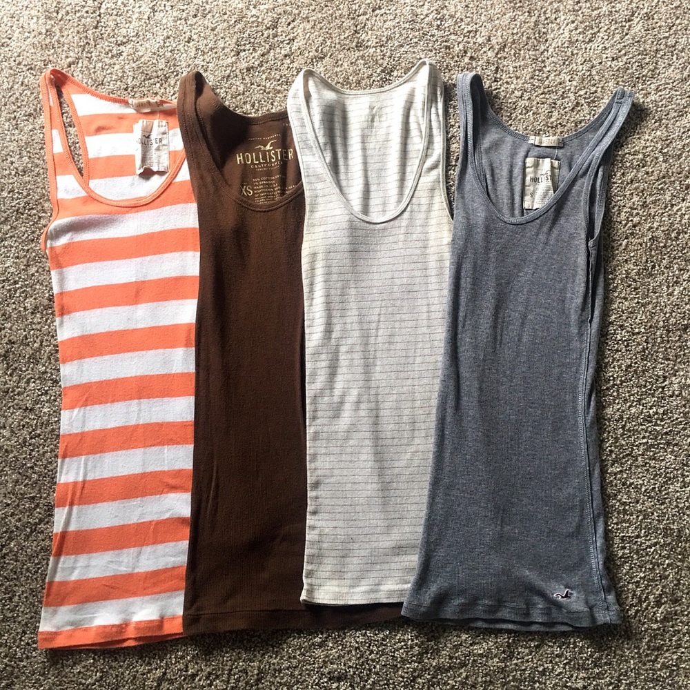 4 Pack of Hollister 100% Tank Tops!