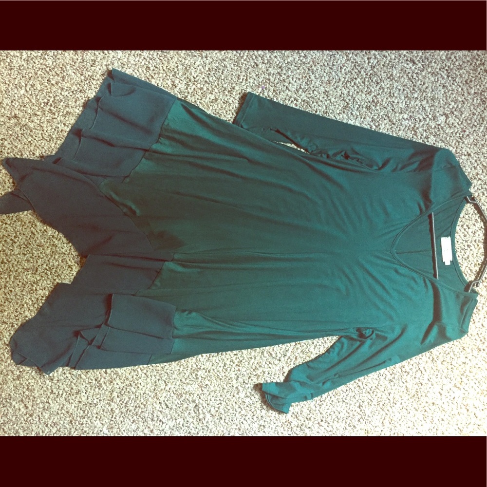 Green long shirt!