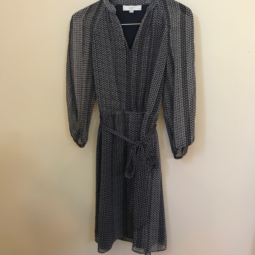 Ann Taylor LOFT Grey Print Dress