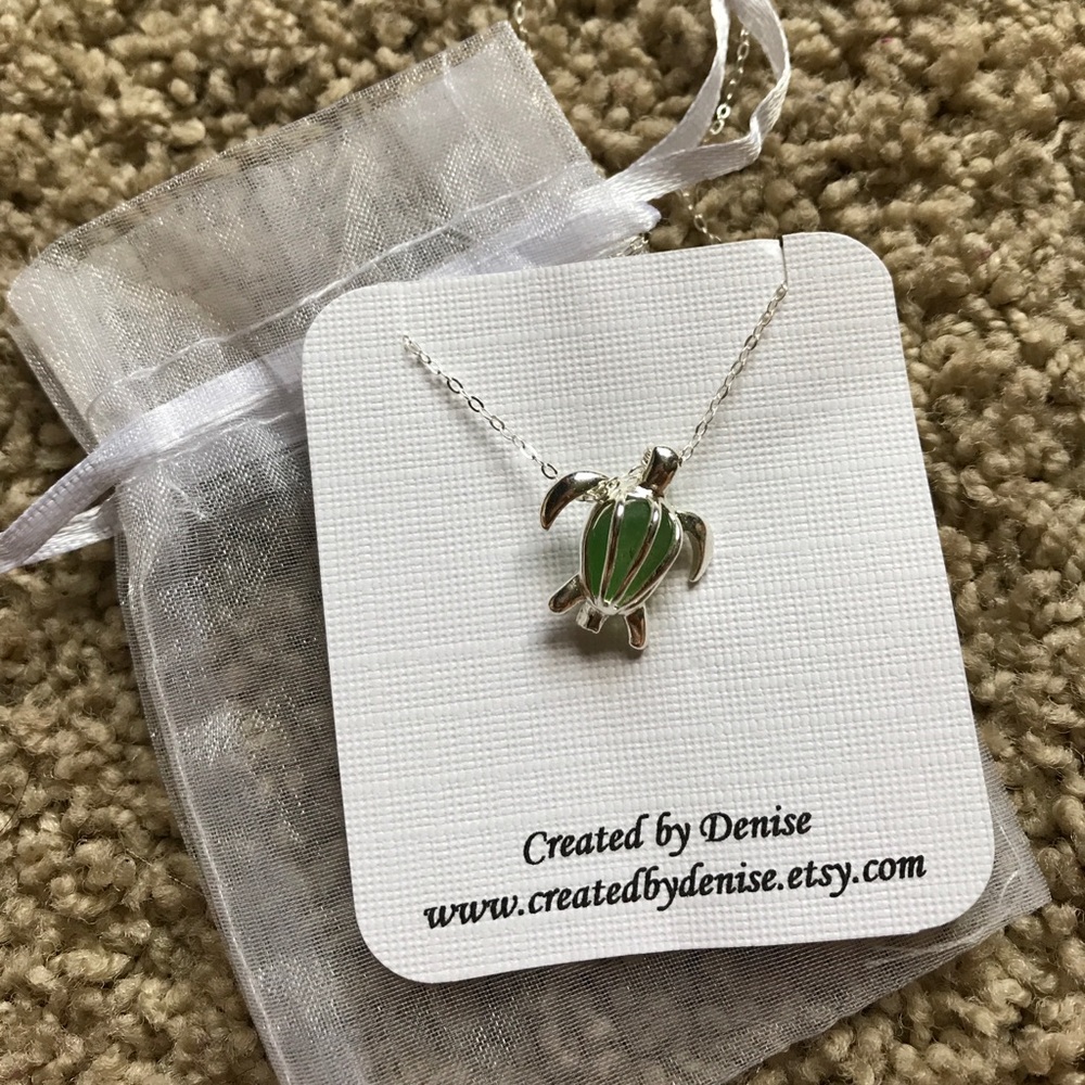 Etsy Green Sea Turtle Pendant