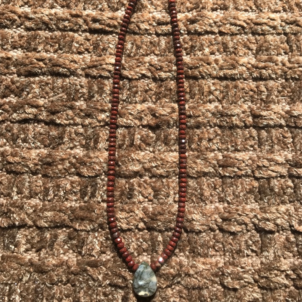 Boho shimmery stone necklace