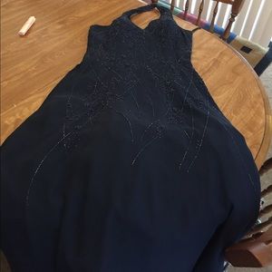 Formal Navy Blue halter dress