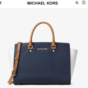 Michael Kors Selma Large Satchel Color-block