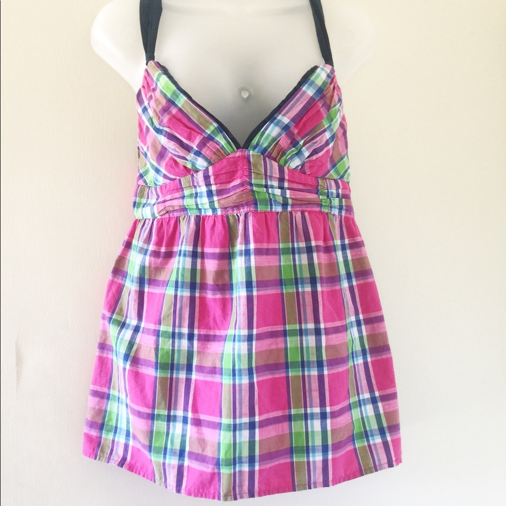 Hollister Spaghetti Straps Top Plaid NWT