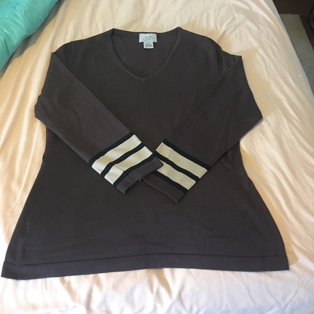 Women's S LOFT silk 3/4 sleeve sharp top