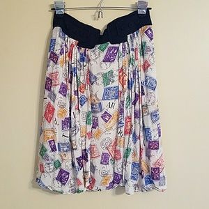 Anthropologie Postage Stamp Skirt