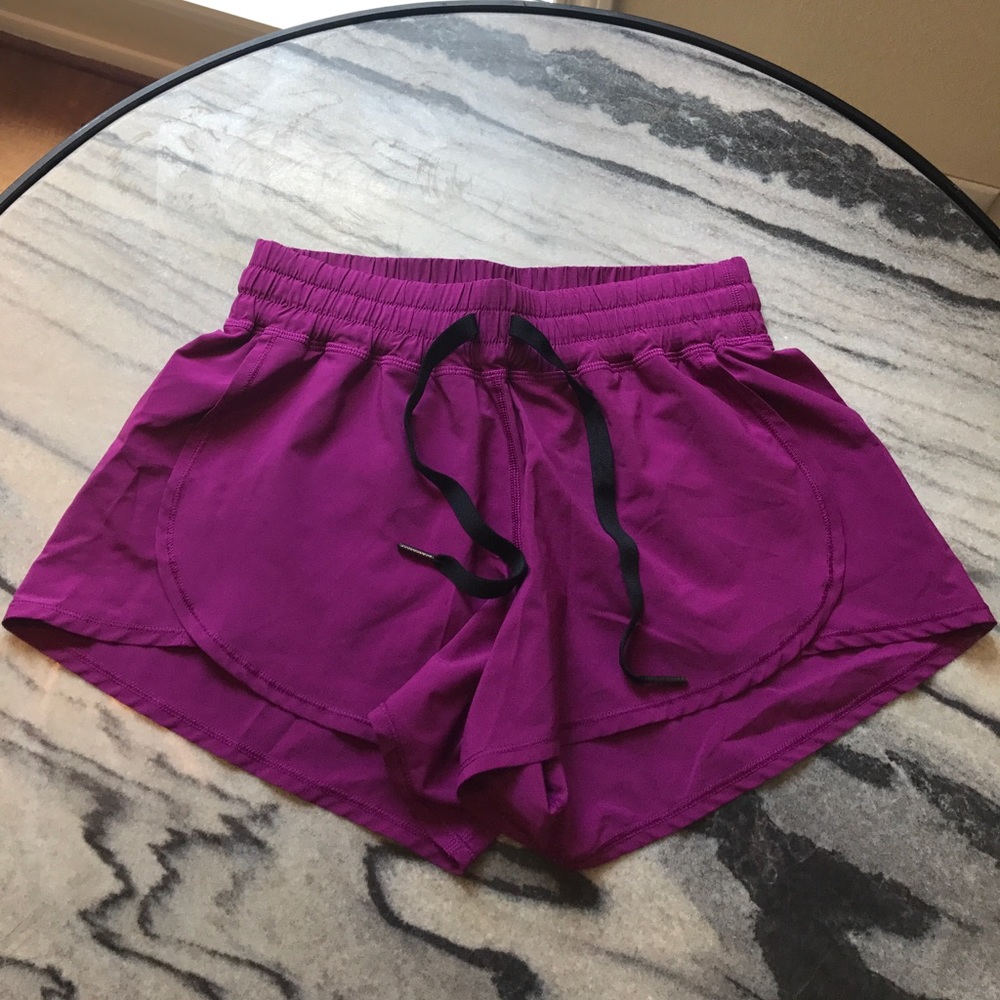 Purple liner-less lululemon shorts size 6