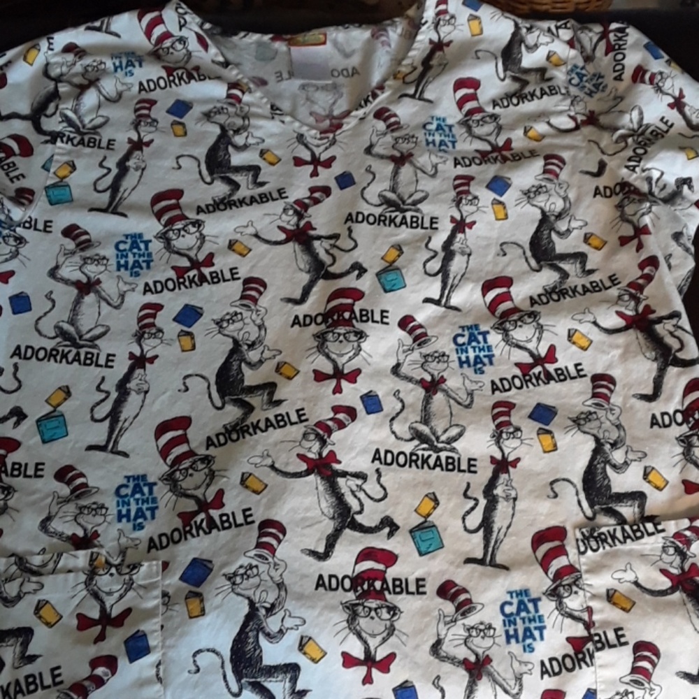 Dr. Seuss scrub top